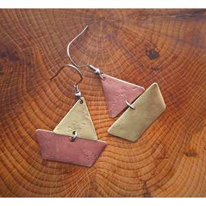 Collection de bijoux en cuivre et laiton écologiques, fabriqués à la main, de qualité supérieure, design exclusif, modèle 5, tendance, pour les fêtes - Product Image 6