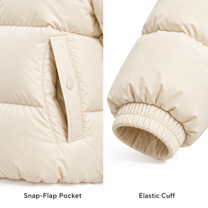 Blouson matelassé beige de qualité supérieure pour homme, col montant, coupe-vent, chaud, fermeture éclair intégrale, épais, vêtements d'extérieur d'hiver pour homme - Product Image 3