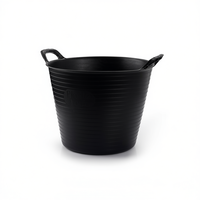 CAPAZO 12U Cubo de Plástico Negro Ecológico de Estilo Simple, Capacidad 42L, España, En Stock