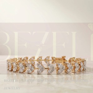 Pulsera de tenis con diamantes cultivados en laboratorio y motivo de corazón romántico, oro sostenible, lujo y herencia - Product Image 5