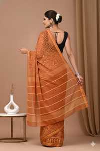 Sari en soie Chanderi de qualité export, tissu à tombé fluide - Product Image 4