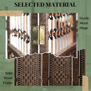 Paravento Pieghevole a 8 Ante Marrone, Pratico Divisorio per Ambienti e Schermo per la Privacy - Product Image 4