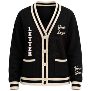Logotipos griegos personalizados de primera calidad, suéteres tipo cárdigan de punto con cuello en V para mujeres, para hermandades, fraternidades, escuelas, colegios y universidades. - Product Image 3