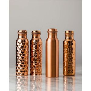 Handmade Hammered Pure Copper Water Bottle 1000ml - Leakproof Ayurvedic Copper Vessel for Health Benefits & Yoga Sports Gym - Product Image 4