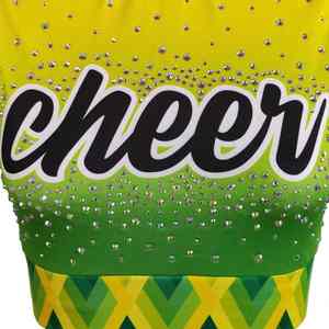 ชุดยูนิฟอร์มเชียร์ลีดเดอร์ Elite Varsity Squad ประดับคริสตัลติดด้วยมือ ผ้ากีฬาระบายอากาศได้ดี ตกแต่งด้วย Rhinestone - Product Image 4