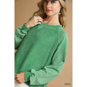 Umgee Sweat à capuche pour femme Mineral Wash French Terry Sweatshirt - Product Image 1