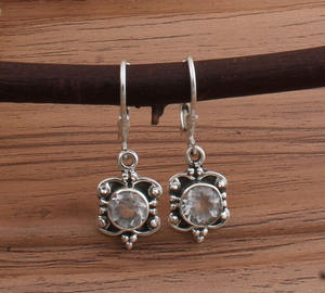 Pendientes de Cristal Natural con Piedras Preciosas, Plata de Ley 925, Joyería de Lujo Colorida para Bodas, Venta al por Mayor para Mujer - Product Image 1