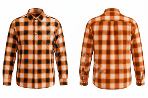 Camisa de Franela a Cuadros con Estampado Personalizado, Estilo Urbano, Manga Larga, con Botones, Casual y Cómoda para Hombre - Product Image 5