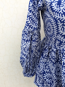 Camiseta sin Mangas Casual con Bordado Floral, Estampado Floral en Bloque, Cuello Mao, Manga Larga, Camiseta de Algodón con Estampado Floral para Mujer - Product Image 2