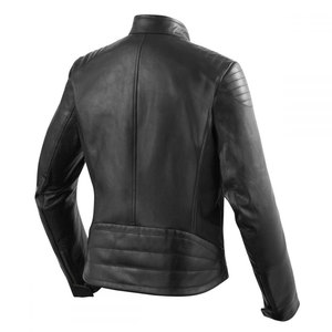 Women Genuine <b>Leather</b> Motorcycle Jacket Stand Collar Full Sleeve Zipper Closure Solid Black Regular Length Autumn/Winter Wear - Product Image 2