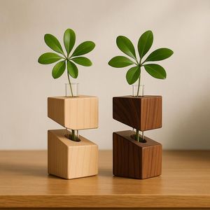 Support de Plantes Carré en Bois Fait Main – Lot Moderne Minimaliste Écologique – Qualité Supérieure pour Anniversaires et Mariages – Vente en Gros Direct Usine - Product Image 1
