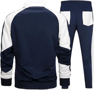Survêtements décontractés pour hommes, ensemble 2 pièces avec veste et pantalon à fermeture éclair intégrale - Product Image 2