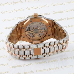 Venta caliente Pass Diamond Tester Auto Date D VVS Totalmente helado D VVs Moissanite Diamond Two Tone Diamond Hip Hop Watch Hombres - Product Image 3