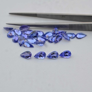 Piedra preciosa suelta personalizada de corte de pera facetado de tanzanita Natural de 4mm y 6mm, piedra de tanzanita azul profundo de calidad superior del fabricante - Product Image 2