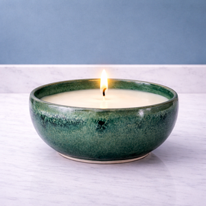Blush Glow Ceramic <b>Candle</b> Vessel Deep Bowl Thick Heat Resistant Smooth Textured Glaze Finish Single Wick Elegant Home Decor - Product Image 2