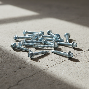 Tornillos autorroscantes de cabeza hexagonal con punta TEK, clase 4.8/6.8, rosca gruesa, acero al carbono zincado, pulgadas DIN/ANSI PDC - Product Image 1