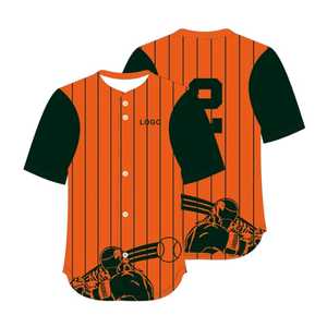 Camiseta de Béisbol Personalizada para Hombre, Naranja y Negra, Sublimada, Absorbente de Humedad, Secado Rápido, Transpirable, Talla Grande, Manga Corta - Product Image 1