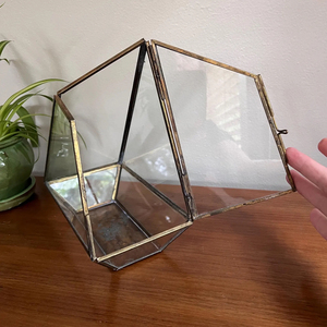 Small Golden Cube With Lid Glass Led Light Grow Terrarium for Plant Wedding Home Decoration Planter Crafts Flower Pots Terrarium - Product Image 4