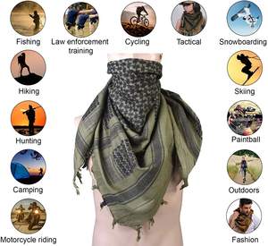 Pañuelo Shemagh de Algodón Verde Oliva para Hombre, Táctico, Elástico en Cuatro Direcciones, Protección Contra el Polvo y el Viento, para Viajes al Aire Libre - Product Image 5