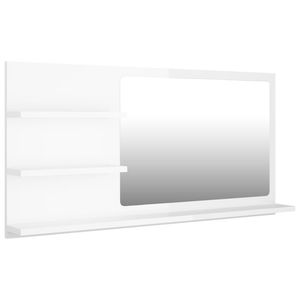 35.4 bianco lucido "x 4.1" x 17.7 "specchio da bagno mensole in legno ingegnerizzato - Product Image 2