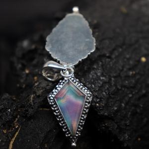 NIKHIL GEMS Aurora Opal <b>Locket</b> Pendant 925 Sterling Silver Plated Handmade Compartment Box Vintage Engagement Third Party - Product Image 4