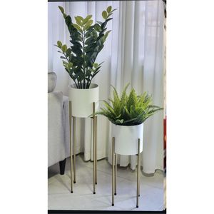 Macetero Metálico Moderno al por Mayor con Soporte, Juego de Macetas de Pie para Interiores, Soporte de Lujo para Plantas de Acero Inoxidable para Decoración del Hogar - Product Image 4
