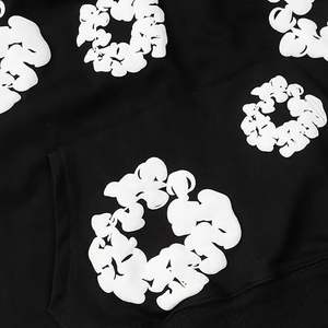 ชุดเซ็ตเสื้อฮู้ดและกางเกงขายาวลายดอกไม้กราฟิก ทรงโอเวอร์ไซส์ สไตล์สตรีทแวร์ 2 ชิ้น สำหรับผู้ชายและผู้หญิง ชุดลำลองแบบสวม - Product Image 4