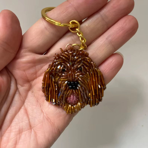 Porte-clés ethnique artisanal perlé, unique, artisanat indien traditionnel tissé à la main par des artisans qualifiés, porte-clés perlé cadeau - Product Image 3