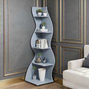 Estantería de Esquina Moderna, Diseño de Librería Elegante y Contemporáneo - Product Image 3