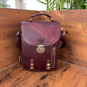 Nouveau sac à bandoulière en cuir véritable avec plusieurs compartiments et support pour téléphone portable sac à bandoulière en cuir cousu à la main pour unisexe - Product Image 2