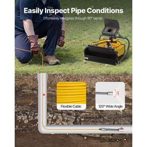 Telecamera per Ispezione Industriale di Tubazioni con Cavo da 30M, Monitor LCD TFT da 11cm, Impermeabile IP68, Telecamera per Ispezione Condotti e Fognature - Product Image 5