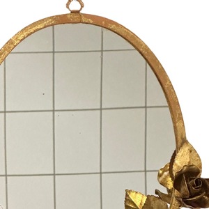 <b>Oval</b> Brass <b>Mirror</b> With Gold Rose Frame Handmade Wall Decor Traditional Style - Product Image 4