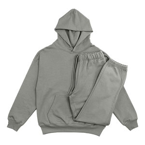 Men's Women's Premium Lightweight 100% French Terry Cotton Casual Winter 2-Piece Hoodie Pullover Jogger Sweatsuit Tracksuit Set - Product Image 1