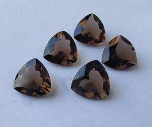 Cuarzo Ahumado Natural, Corte Facetado en Forma de Trillón, Calibrado, Gema Suelta para Joyería - Product Image 2