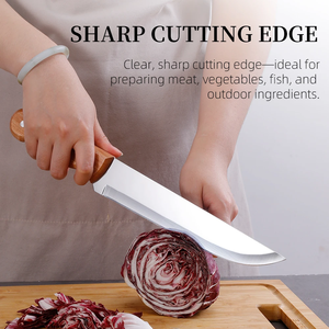 Juego de cuchillos para deshuesar con hojas de acero inoxidable, mangos de madera, acabado de alto brillo y diseño duradero para cortar en la cocina - Product Image 6