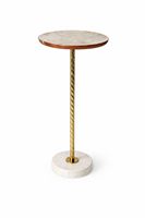 Table basse moderne en métal avec plateau en marbre, base en laiton plaqué or, durable, facile à nettoyer, couleur personnalisable, style minimaliste pour salon et maison