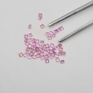 Lote de piedras preciosas sueltas de zafiro rosa natural, corte cuadrado facetado, de 1-6 mm, para la fabricación de joyería artesanal. - Product Image 5