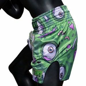 Shorts de boxe Muay Thai pour hommes Fair Tex de qualité supérieure, en satin imprimé vert, à séchage rapide, taille élastique, style sportif, vente en gros RTS - Product Image 6