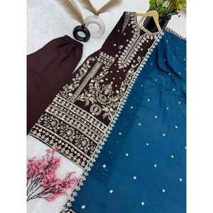 Ensembles tendance pour femmes avec haut-bas et dupatta, broderie lourde, travail de séquence - Product Image 5