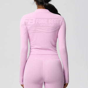 Ensemble de sport pour femme : T-shirt sans manches, pantalon taille haute respirant pour la course, le fitness, la gym, le yoga – Personnalisable OEM - Product Image 5