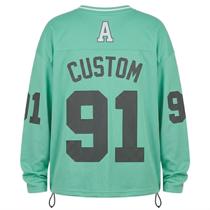 Jersey de Fútbol Americano Personalizado Verde Menta, Transpirable, para Hombre y Jóvenes, con Nombre y Número Personalizados - Product Image 2