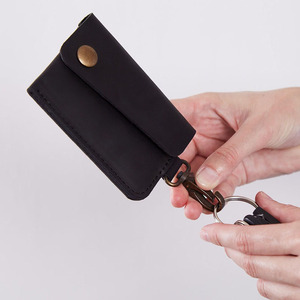 Premium Leather Key Holder manufacturer luxury leather travel organizer providing secure compartments for keys cards and cash - Product Image 2