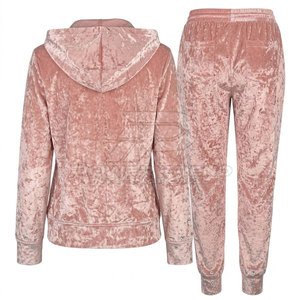 Skinny Fit Pants with Hooded Collar Long Sleeve <b>Top</b> <b>Women</b> Rhinestone <b>Velvet</b> Winter Solid Casual Set Party Style Matching Apparel - Product Image 2
