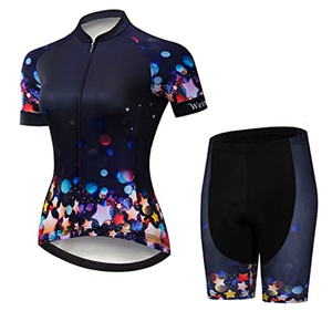 Conjunto de Jersey de Ciclismo para Mujer Weir, Manga Corta, Estampado Galáctico, Ropa de Ciclismo Transpirable con Pantalones Cortos Acolchados - Product Image 5
