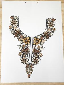 Custom Embroidered Round Organza Sequins <b>Sew</b>-<b>On</b> Neck <b>Patches</b> for Women Dresses Party Wear & Home Textiles - Product Image 4