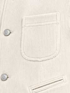 Men's Corduroy <b>Vest</b> Mandarin Collar Button Closure Full <b>Sleeve</b> - Product Image 2