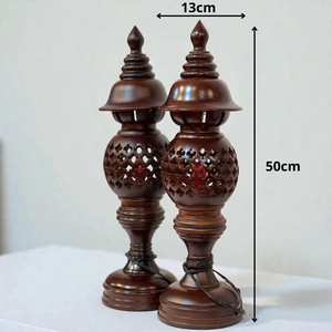 Par de Linternas Redondas de Madera con Diseño de Panal, Hechas a Mano, Portavelas y Recipientes de Alta Calidad para Actividades Religiosas Tam Viet - Product Image 6