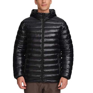 Men's XS High-Street Winter Puffer <b>Jacket</b> Hooded <b>Long</b> Sleeve <b>Waterproof</b> Windproof Canvas Front Logo Coated Polyester <b>Jacket</b> - Product Image 3