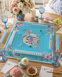 Tapete de Mahjong Americano Personalizado de Neopreno Antideslizante con Diseño Floral, con Reglas, Impermeable, Reductor de Ruido, Cubierta para Mesa de <span class=keywords><strong>Juego</strong></span> - Product Image 4