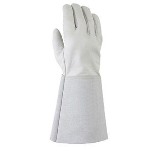Guantes de soldadura de cuero resistentes al calor personalizados con forro de algodón, guantes de manga larga resistentes al fuego para barbacoa, horno y parrilla, guantes de alta resistencia. - Product Image 3